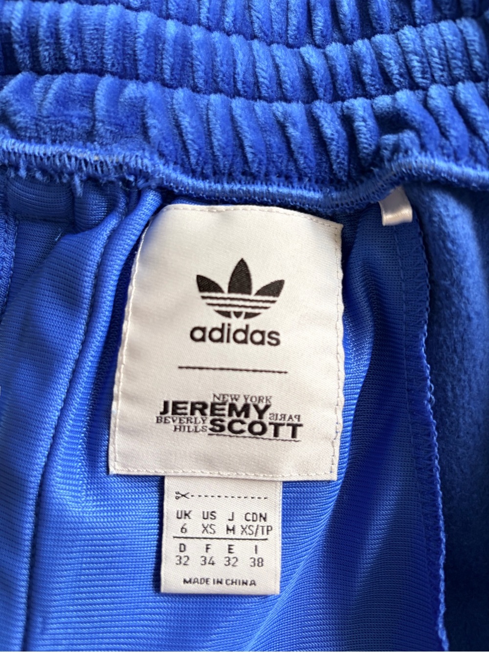 adidas Royal Blue Velour Kids Skirt with Drawstring - Picture 3 of 4